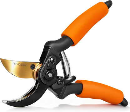 8" Bypass Pruning Shears for Gardening, Heavy-Duty Garden Scissors, Ultra Sharp Pruners with 3/4 in. Cut Capacity, Garden Clippers for Pruning