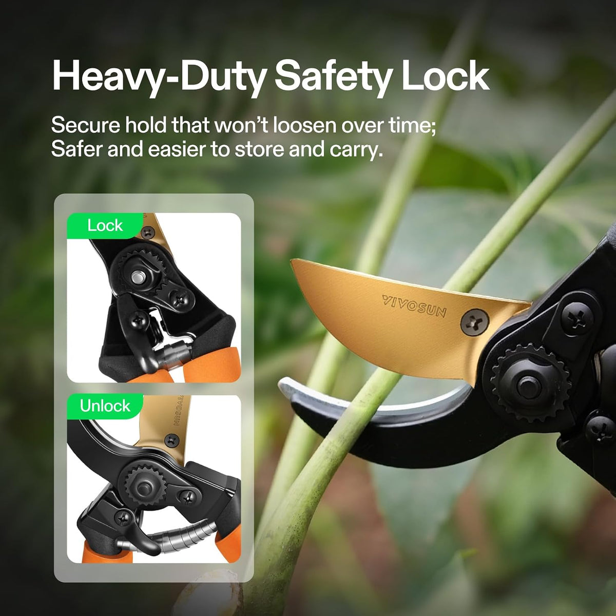8" Bypass Pruning Shears for Gardening, Heavy-Duty Garden Scissors, Ultra Sharp Pruners with 3/4 in. Cut Capacity, Garden Clippers for Pruning