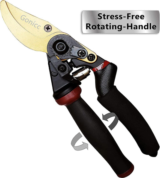 8.5" Professional Rotating Bypass Titanium Pruning Shears(GPPS-1014)