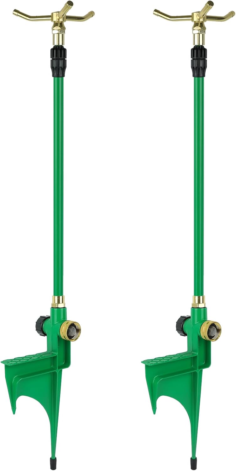3-Arm Sprinklers for Yard with Adjustable Telescoping Base