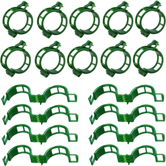 100pcs Plant Support Clips - Green Tomato Clips for String Trellis, Grape Vine Clips for Garden Netting Climbing Plants, Secured Plastic Plant Clip for Fixing Stem and Vine