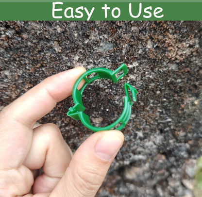 100pcs Plant Support Clips - Green Tomato Clips for String Trellis, Grape Vine Clips for Garden Netting Climbing Plants, Secured Plastic Plant Clip for Fixing Stem and Vine