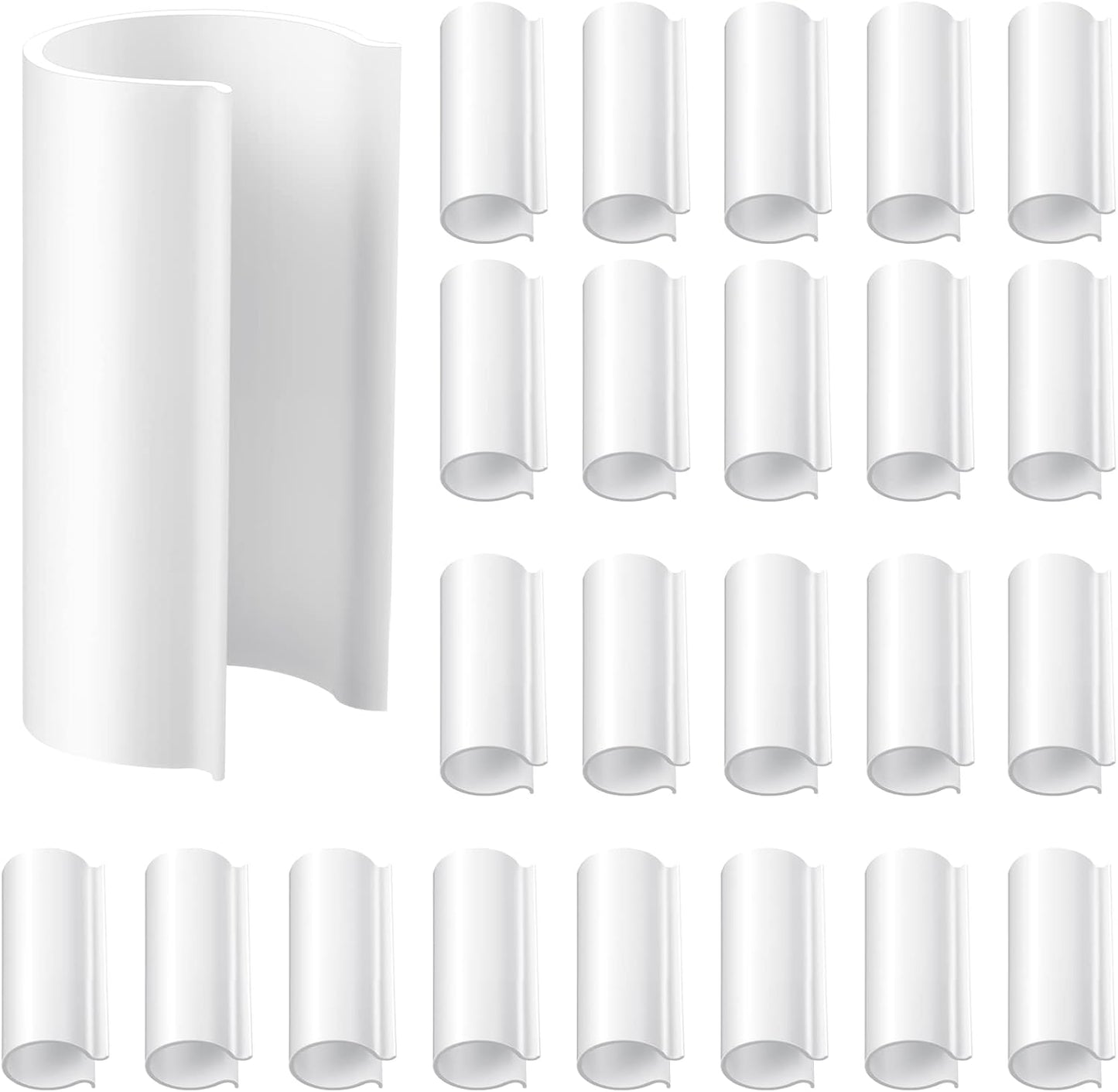 32 Pack 2.4" PVC Pipe Clips Cover Clamp, for 1/2 Inch PVC Pipe, White
