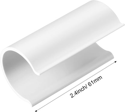 32 Pack 2.4" PVC Pipe Clips Cover Clamp, for 1/2 Inch PVC Pipe, White