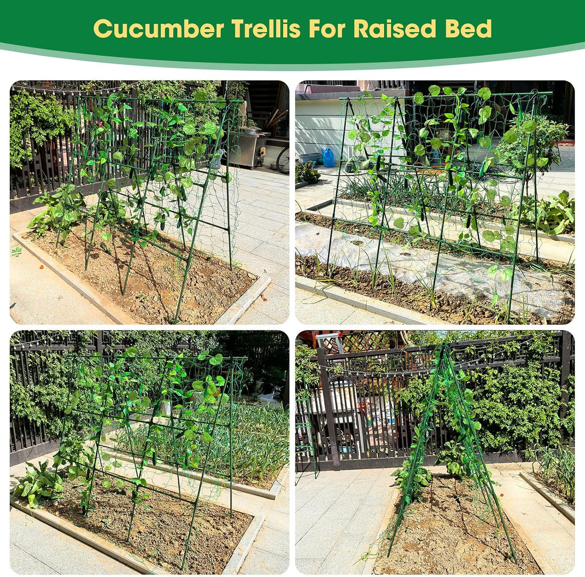 51"x 53" Cucumber Trellis for Raised Bed,Adjust A-Frame Trellis