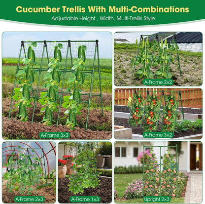 51"x 53" Cucumber Trellis for Raised Bed,Adjust A-Frame Trellis