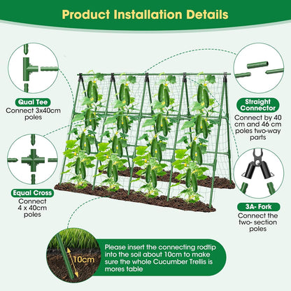 51"x 53" Cucumber Trellis for Raised Bed,Adjust A-Frame Trellis