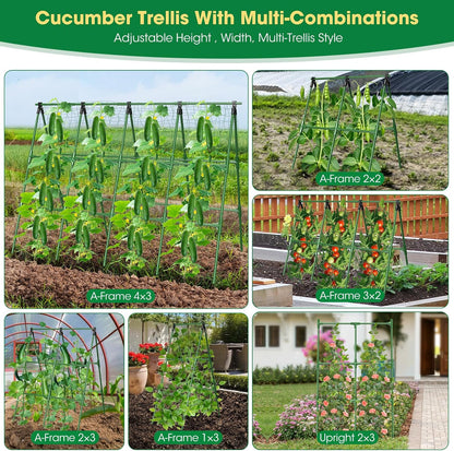 51"x 53" Cucumber Trellis for Raised Bed,Adjust A-Frame Trellis