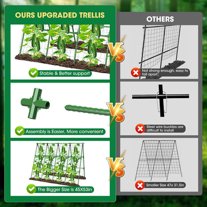 51"x 53" Cucumber Trellis for Raised Bed,Adjust A-Frame Trellis