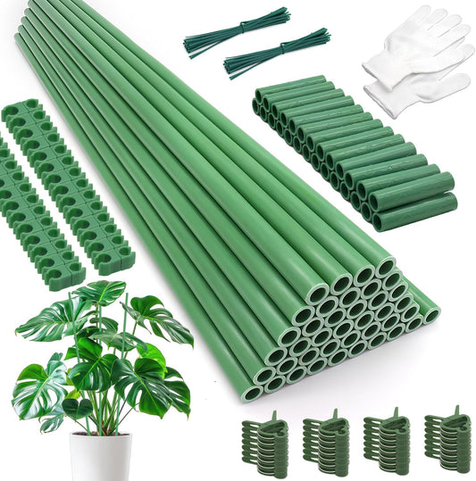 Garden Stakes 17Inch 40Pack,DIY Tall Plant Support Stakes of4Ft,5Ft,6Ft,7Ft