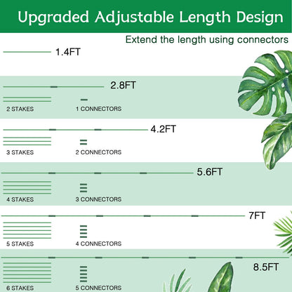 Garden Stakes 17Inch 40Pack,DIY Tall Plant Support Stakes of4Ft,5Ft,6Ft,7Ft