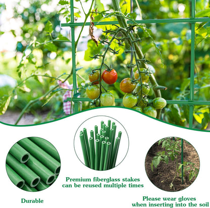 Garden Stakes 17Inch 40Pack,DIY Tall Plant Support Stakes of4Ft,5Ft,6Ft,7Ft