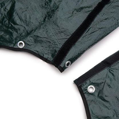 Landscape Tarp 8x8ft - 22" Center Hole to Fasten Around Trees and Shrubs - Complete with Garden Stakes