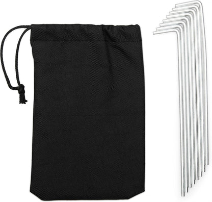 Landscape Tarp 8x8ft - 22" Center Hole to Fasten Around Trees and Shrubs - Complete with Garden Stakes