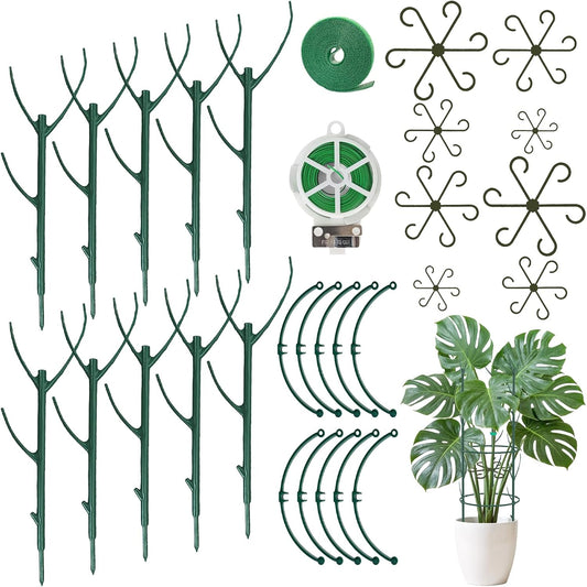 Monstera Plant Support Stakes, 30 Pcs Stackable Plant Support Stakes Sticks Poles for Indoor & Outdoor Plants, Climbing and Potted Plants, Stem Supports, Pothos