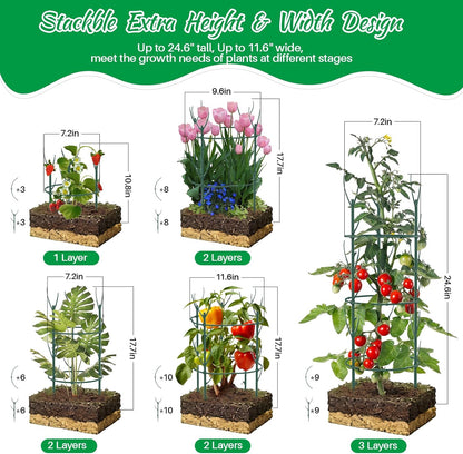 Monstera Plant Support Stakes, 30 Pcs Stackable Plant Support Stakes Sticks Poles for Indoor & Outdoor Plants, Climbing and Potted Plants, Stem Supports, Pothos