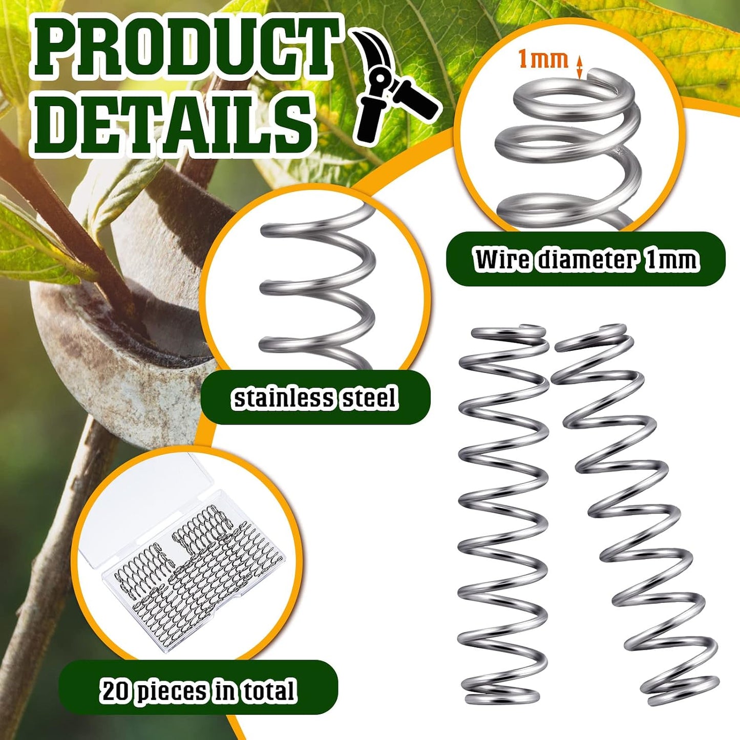 20 Pack Precision Pruner Shear Springs Garden Spring Replacement
