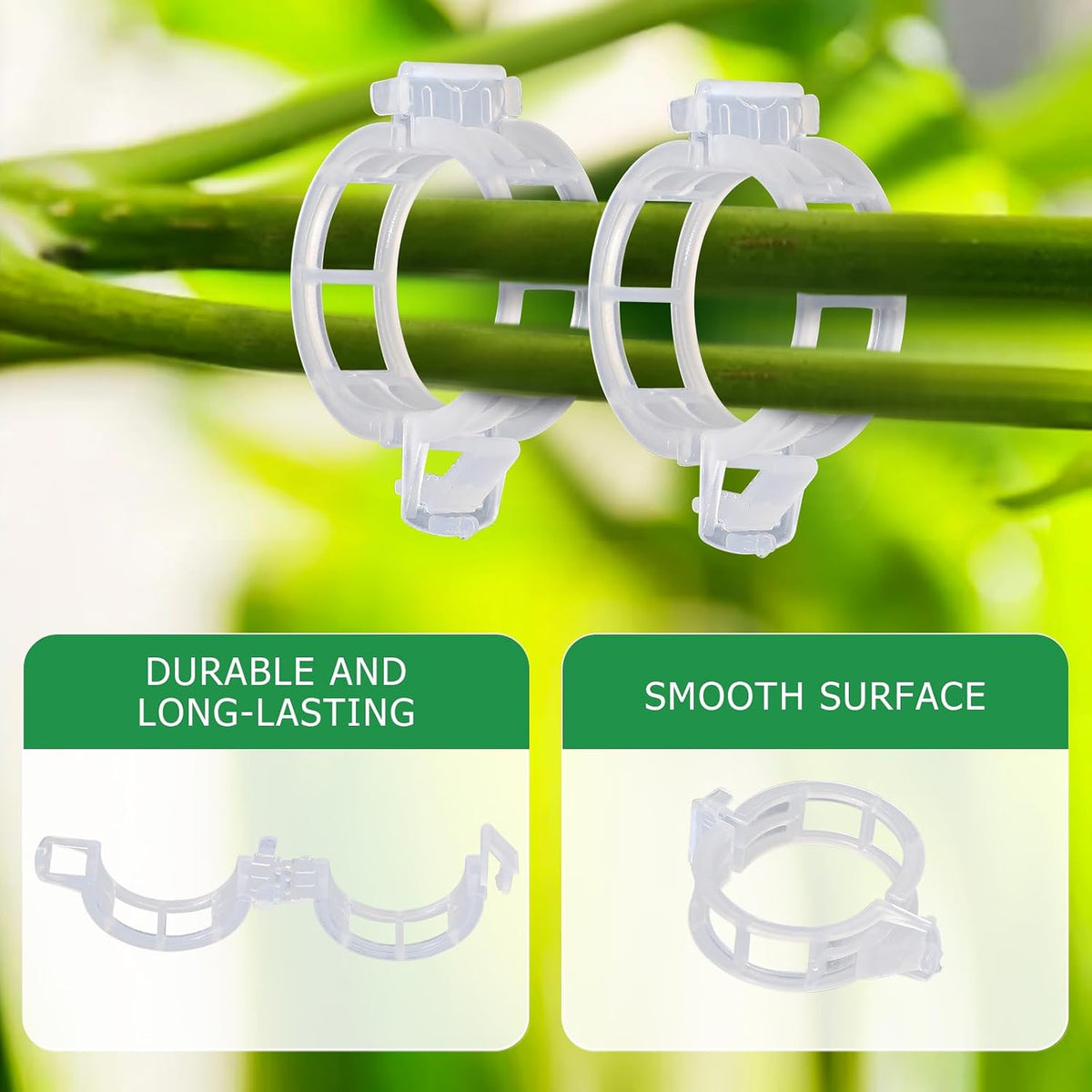 200PCS Green Plant Support Clips, Tomato Clips, Garden Clips, Trellis Clips, Vine Clips for Climbing Plants to Prevent Tomatoes from Pinching or Falling Off