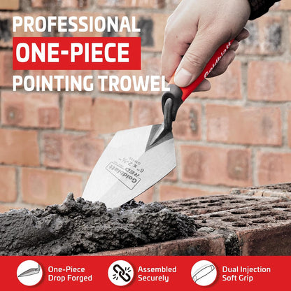 RED Pointing Trowel, 6" x 2-3/4" Upgraded Ground Blade