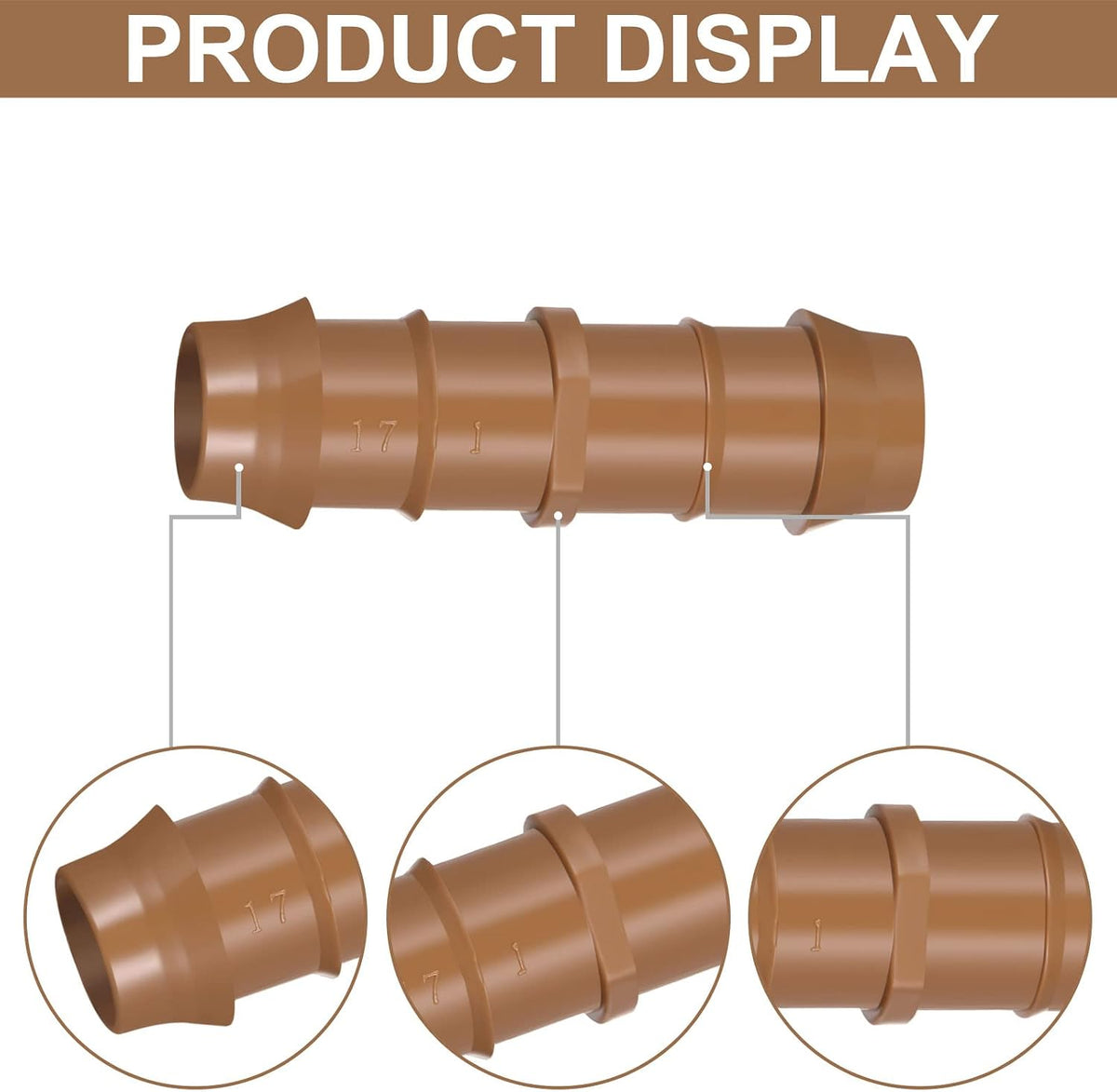 60 Pcs Drip Irrigation Fittings Kit 1/2 Inch Tubing Set Including 4 Switch Valves, 14 Tees, 14 Couplings, 14 Elbows and 14 End Cap Plugs Drip Irrigation Barbed Connectors for Drip or Sprinkler System