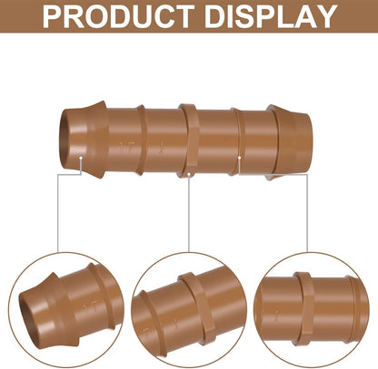 60 Pcs Drip Irrigation Fittings Kit 1/2 Inch Tubing Set Including 4 Switch Valves, 14 Tees, 14 Couplings, 14 Elbows and 14 End Cap Plugs Drip Irrigation Barbed Connectors for Drip or Sprinkler System