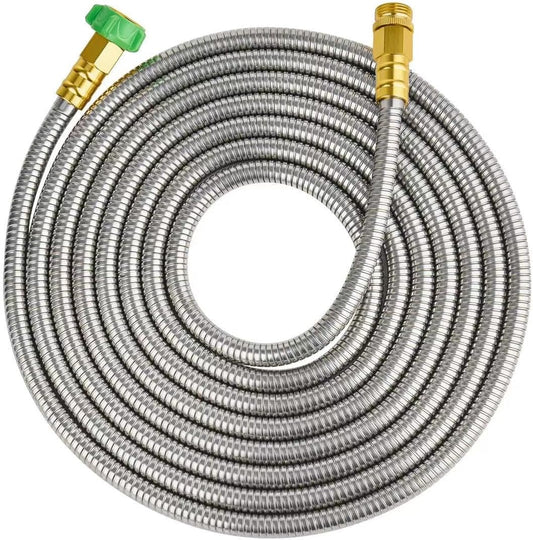 20ft Stainless Steel Garden Hose, Leakproof, No Kink,F/M Connector