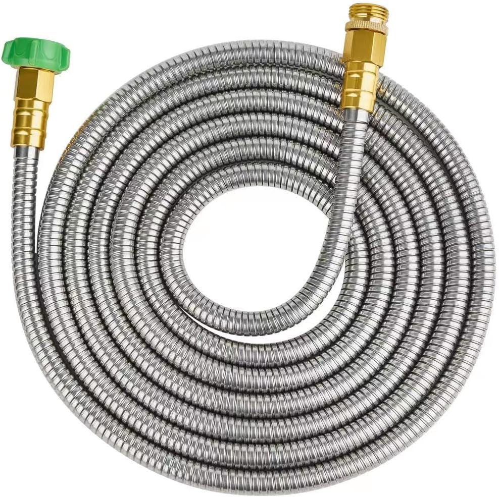 20ft Stainless Steel Garden Hose, Leakproof, No Kink,F/M Connector