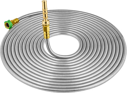 20ft Stainless Steel Garden Hose, Leakproof, No Kink,F/M Connector