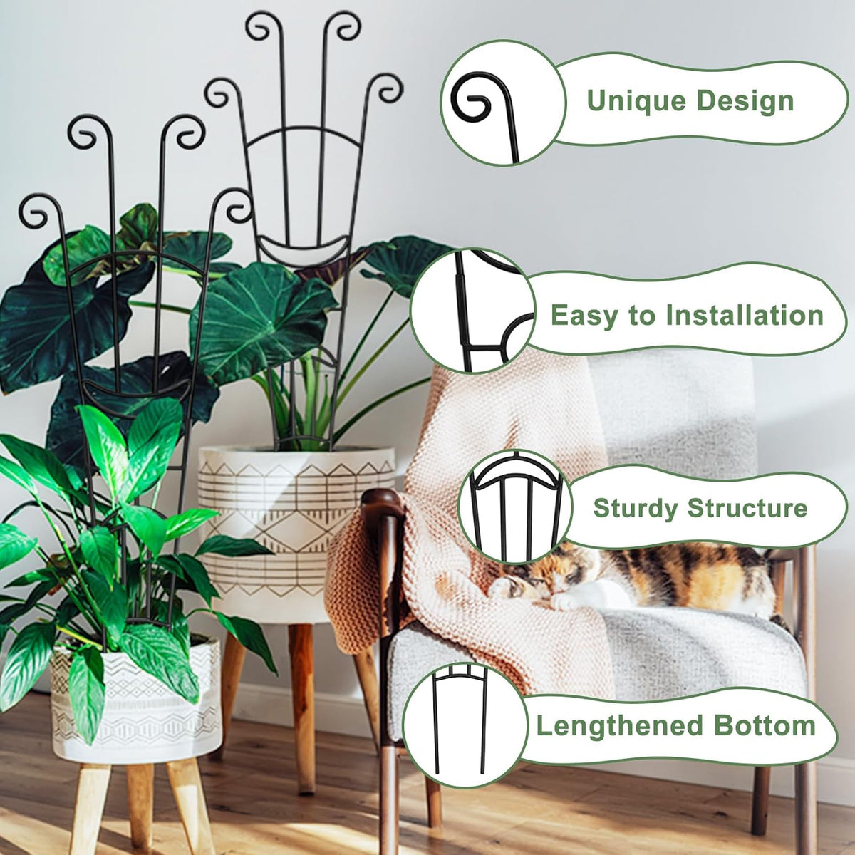 32.6in Monstera Plant Support Trellis for Indoor Plants, 2P