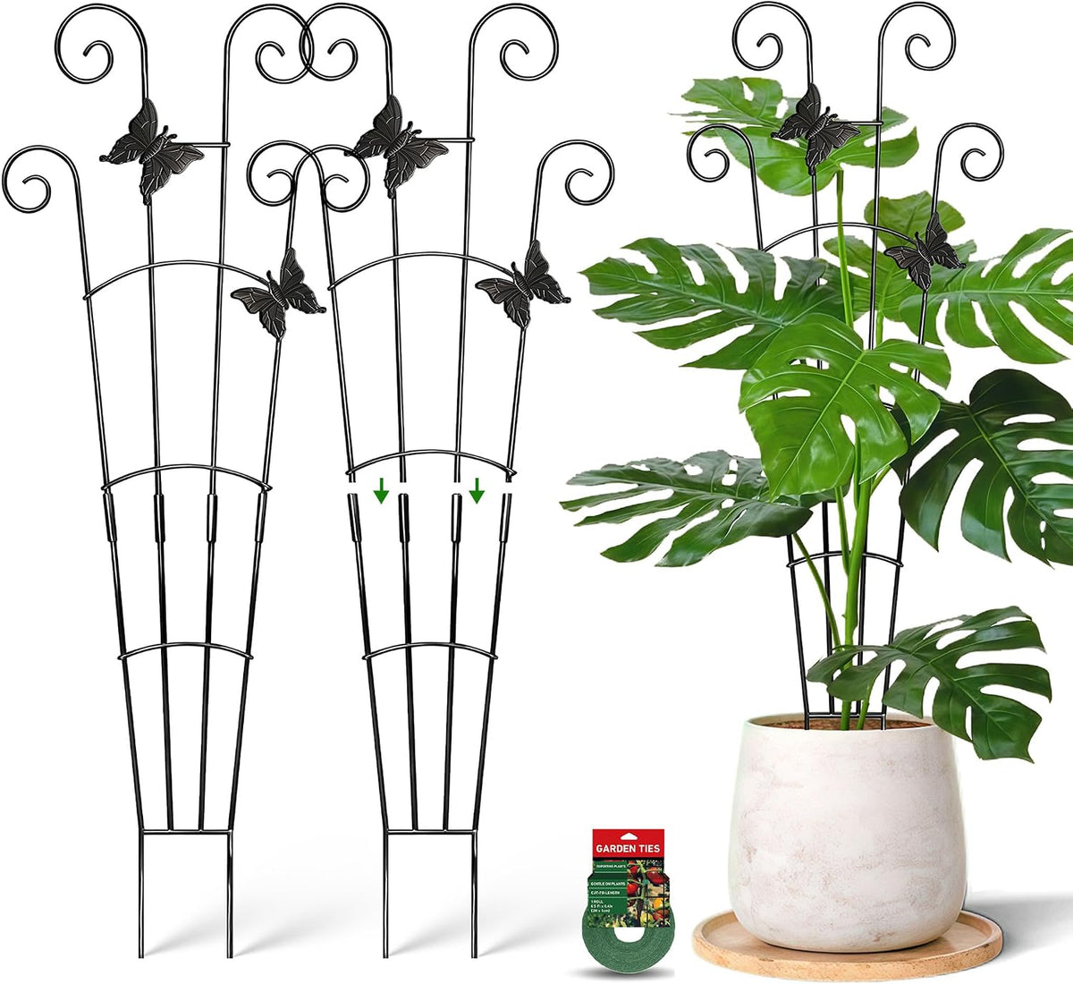 32.6in Monstera Plant Support Trellis for Indoor Plants, 2P