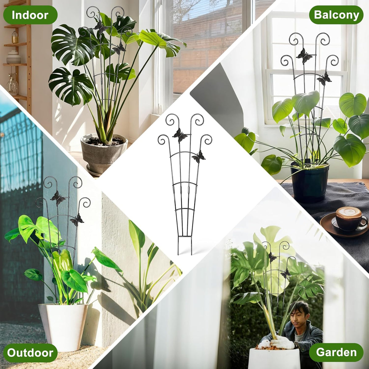 32.6in Monstera Plant Support Trellis for Indoor Plants, 2P
