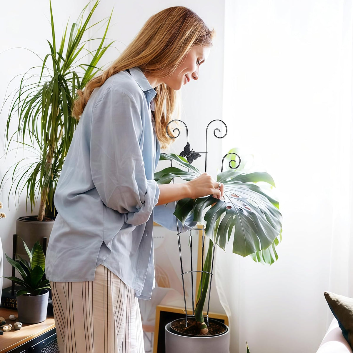 32.6in Monstera Plant Support Trellis for Indoor Plants, 2P