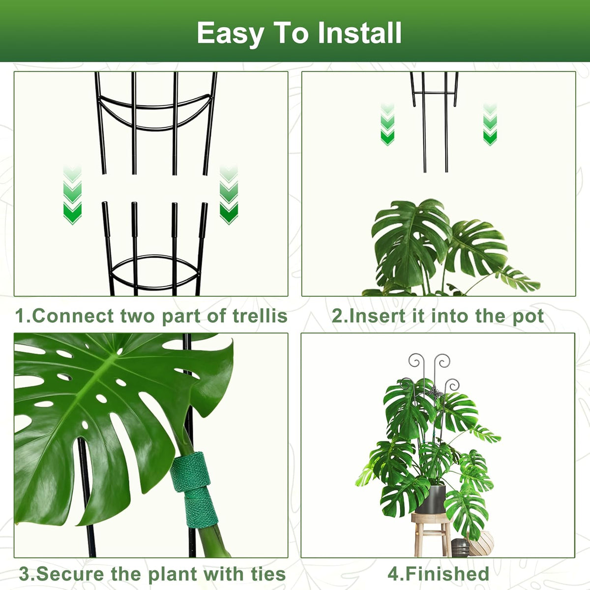 32.6in Monstera Plant Support Trellis for Indoor Plants, 2P