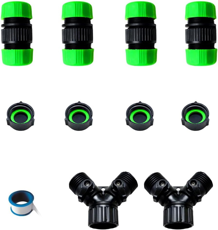 1/2" Soaker Hose and Garden Hose Fittings: Female and Male Connectors, Valves, and Straight Connectors