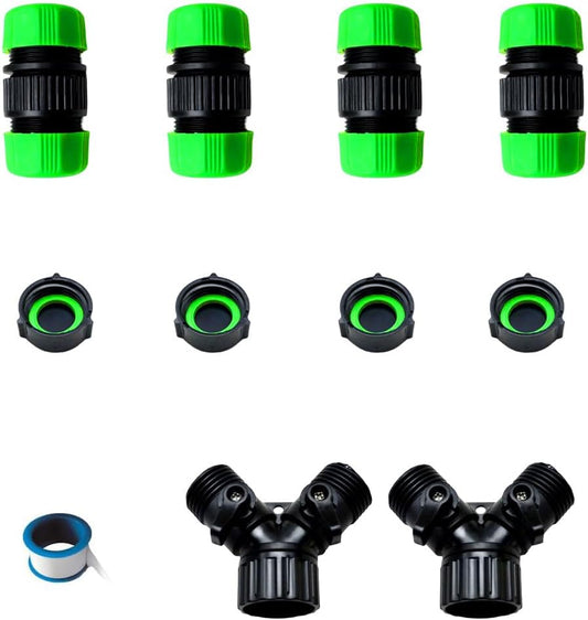 1/2" Soaker Hose and Garden Hose Fittings: Female and Male Connectors, Valves, and Straight Connectors