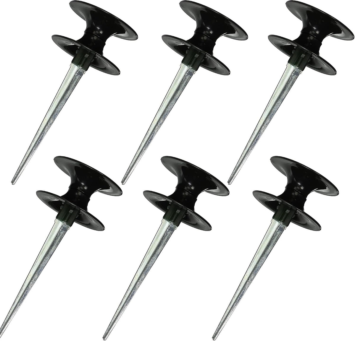 Hose Guide Spike - Keeps Garden Hose Out of Flower beds - Zinc Coated Rust Free Long Metal Spike - Sturdy Heavy Duty Design - Color Blends with Yard (6)