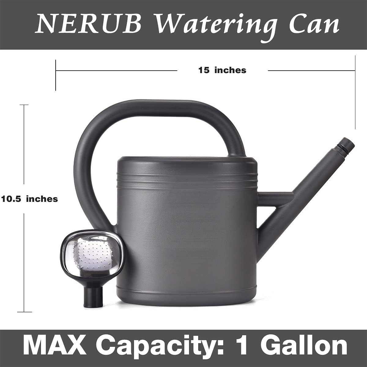 Watering Can 1 Gallon for Indoor Plants, Garden, Outdoor Plant House Flower, Gallon Large Long Spout with Sprinkler Head (Blue)