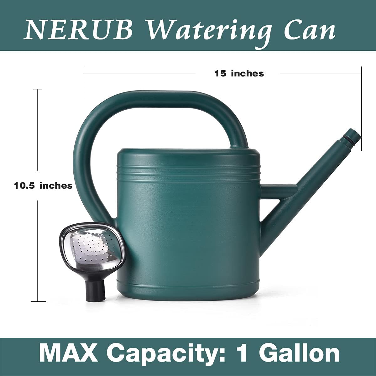 Watering Can 1 Gallon for Indoor Plants, Garden, Outdoor Plant House Flower, Gallon Large Long Spout with Sprinkler Head (Blue)
