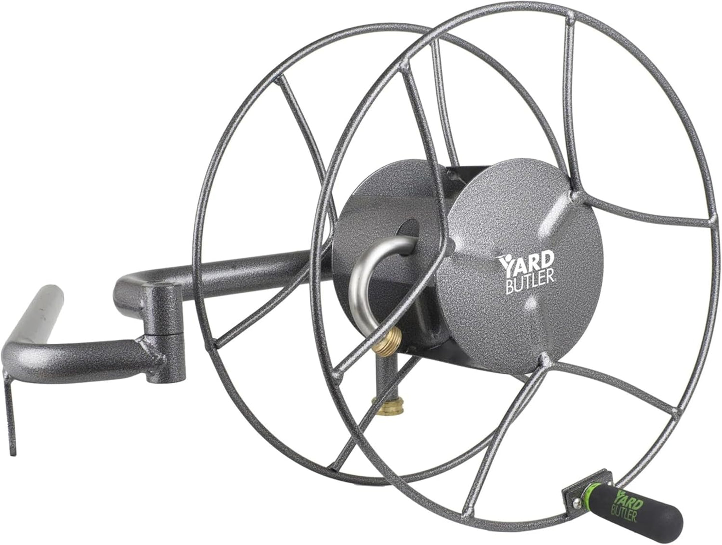 Wall Mounted Swivel Hose Reel, 90°, 75ft - Leakproof Hose Storage Solution - Durable Powder Coated Steel Construction - Rust Resistant Outdoor Watering Accessory - Tangle-Free Operation