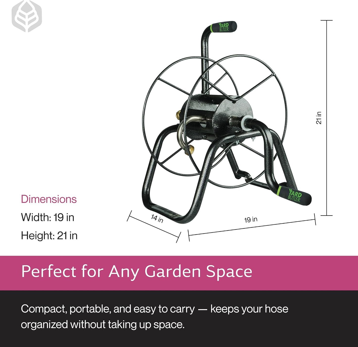 Wall Mounted Swivel Hose Reel, 90°, 75ft - Leakproof Hose Storage Solution - Durable Powder Coated Steel Construction - Rust Resistant Outdoor Watering Accessory - Tangle-Free Operation