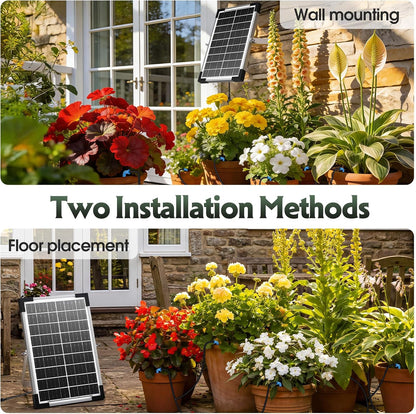 8W Solar Drip Irrigation System for Garden, Supports 30 Pots Plants