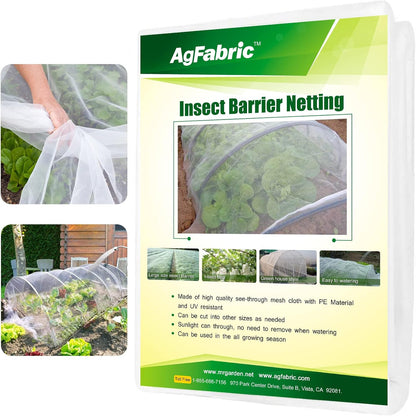 Garden Netting 6'x10' Insect Pest Barrier Bird Netting for Garden Protection,Row Cover Mesh Netting for Vegetables Fruit Trees and Plants,White - Colors A
