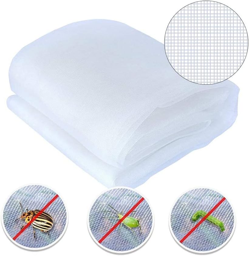 Garden Netting 6'x10' Insect Pest Barrier Bird Netting for Garden Protection,Row Cover Mesh Netting for Vegetables Fruit Trees and Plants,White - Colors A