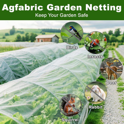 Garden Netting 6'x10' Insect Pest Barrier Bird Netting for Garden Protection,Row Cover Mesh Netting for Vegetables Fruit Trees and Plants,White - Colors A
