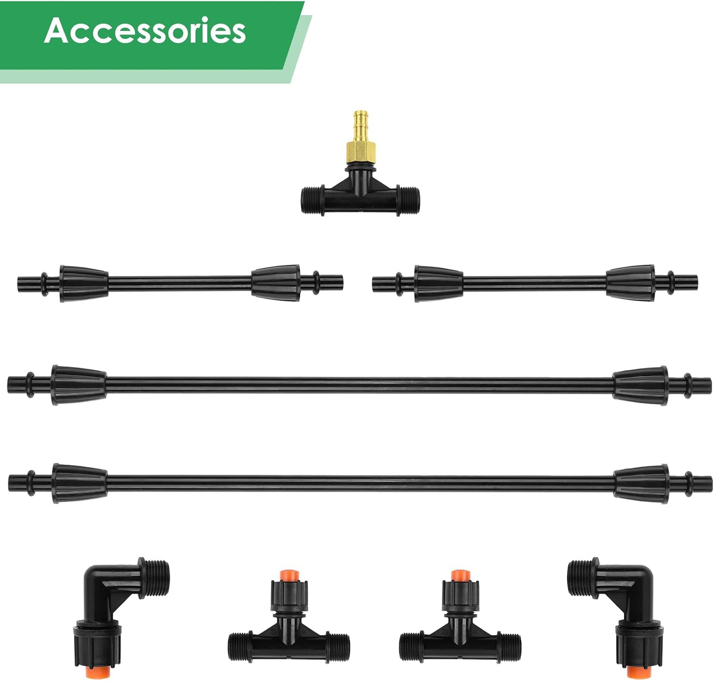 4 Nozzles Sprayer Boom Wand with 3/8 Inch Brass Barb, Sprayer Wand, Switchable 2 Nozzle Pattern, Lightweight, Up To 55.1 Inches Long, Sprayer wand, Suitable For Watering Large Areas In Gardens, Farms