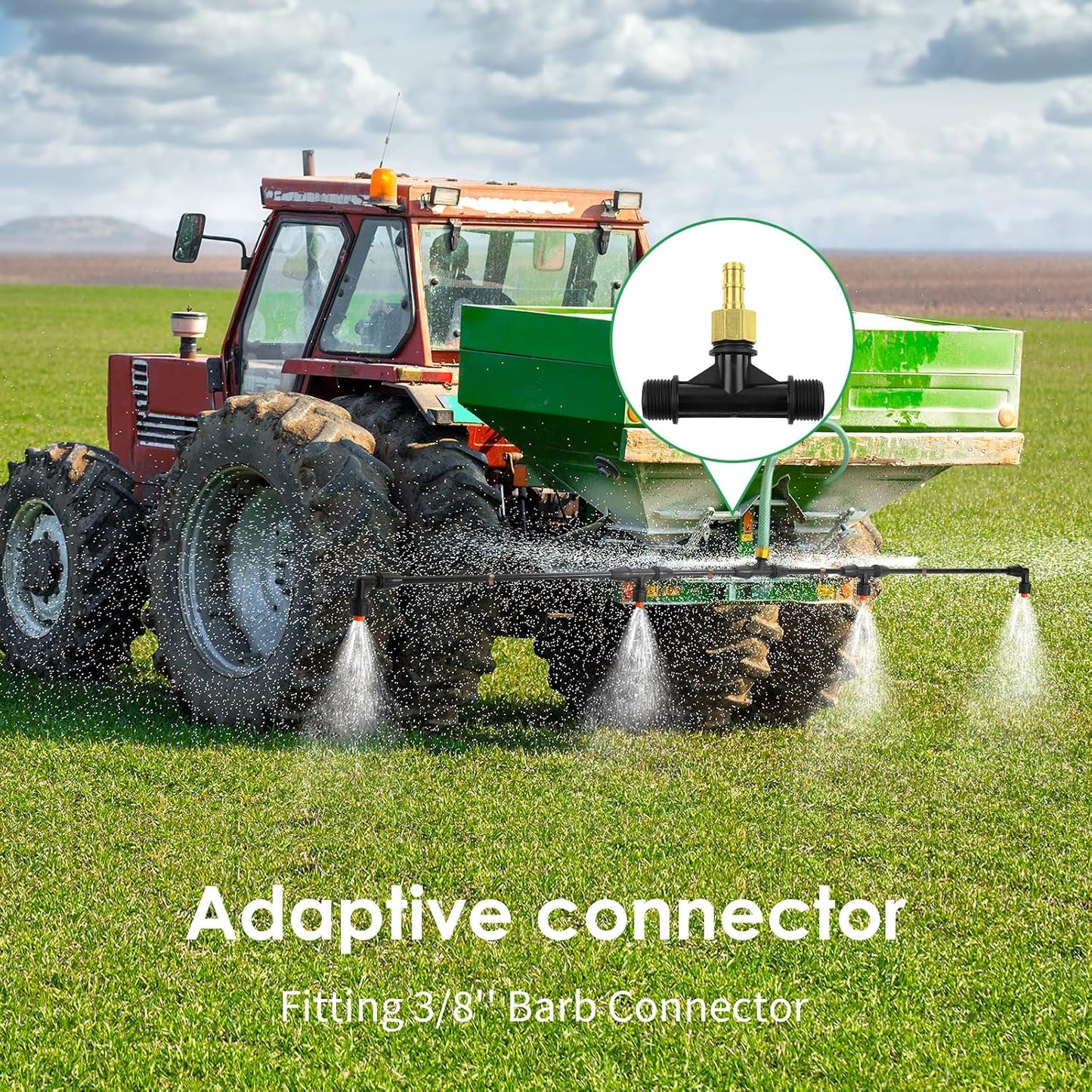 4 Nozzles Sprayer Boom Wand with 3/8 Inch Brass Barb, Sprayer Wand, Switchable 2 Nozzle Pattern, Lightweight, Up To 55.1 Inches Long, Sprayer wand, Suitable For Watering Large Areas In Gardens, Farms