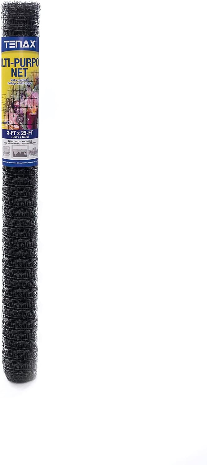 Multi-Purpose Netting - Black Plastic Mesh Netting - 2' x 25' - Polyethylene