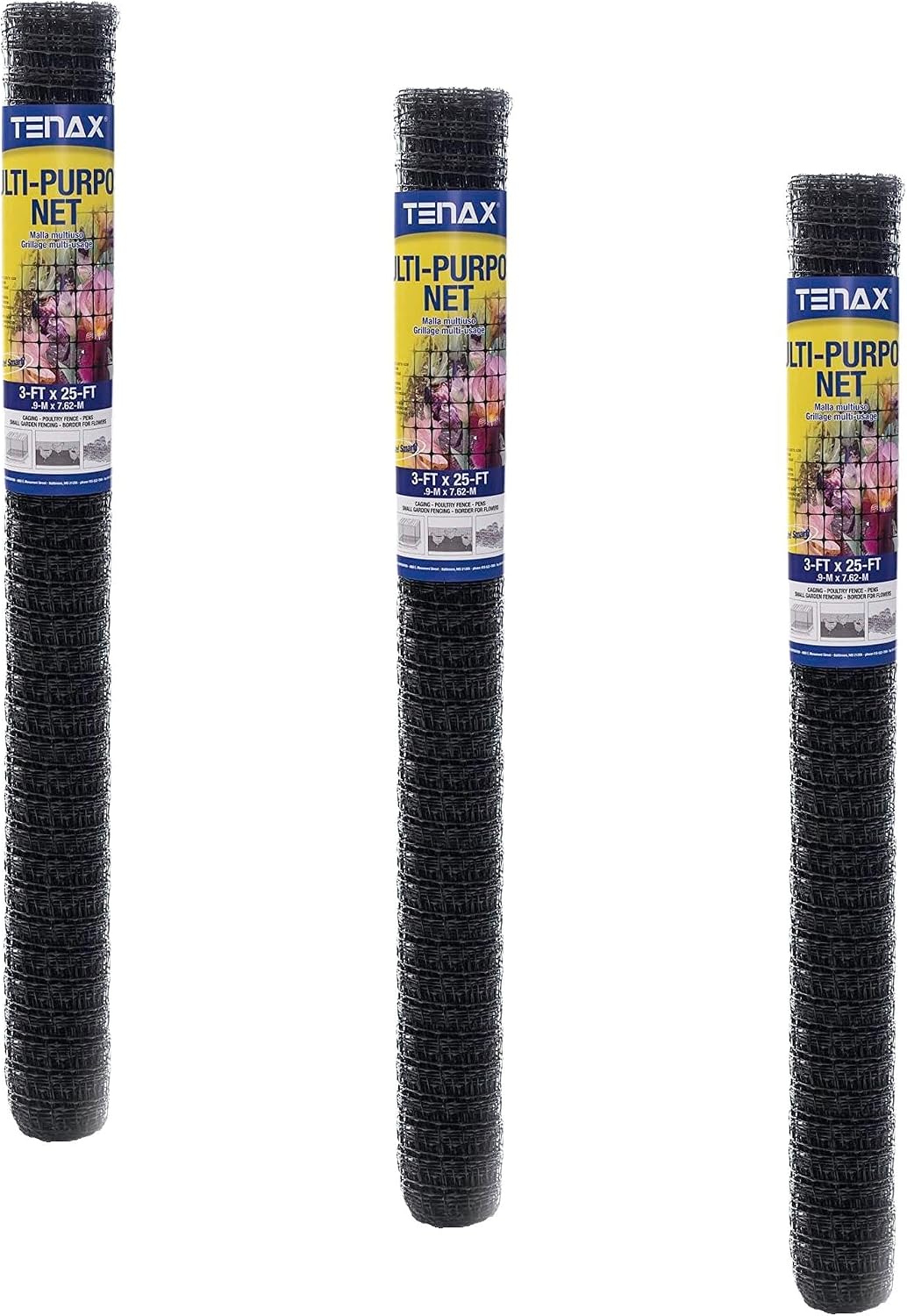Multi-Purpose Netting - Black Plastic Mesh Netting - 2' x 25' - Polyethylene