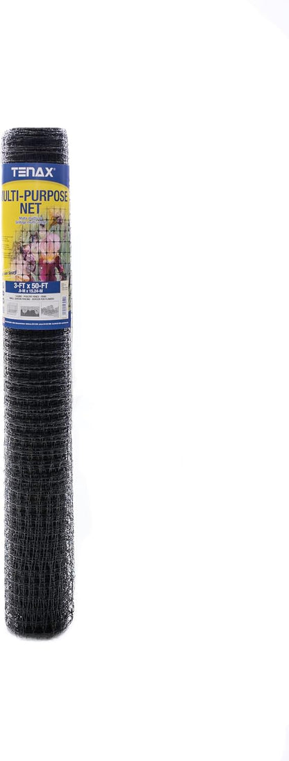 Multi-Purpose Netting - Black Plastic Mesh Netting - 2' x 25' - Polyethylene