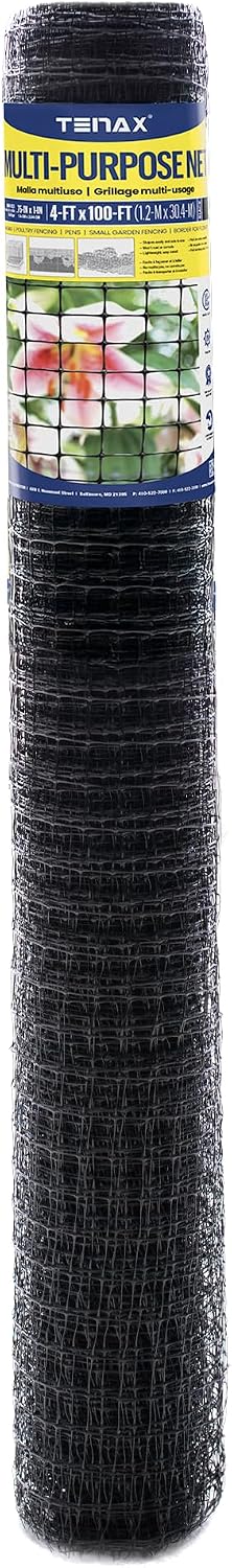 Multi-Purpose Netting - Black Plastic Mesh Netting - 2' x 25' - Polyethylene